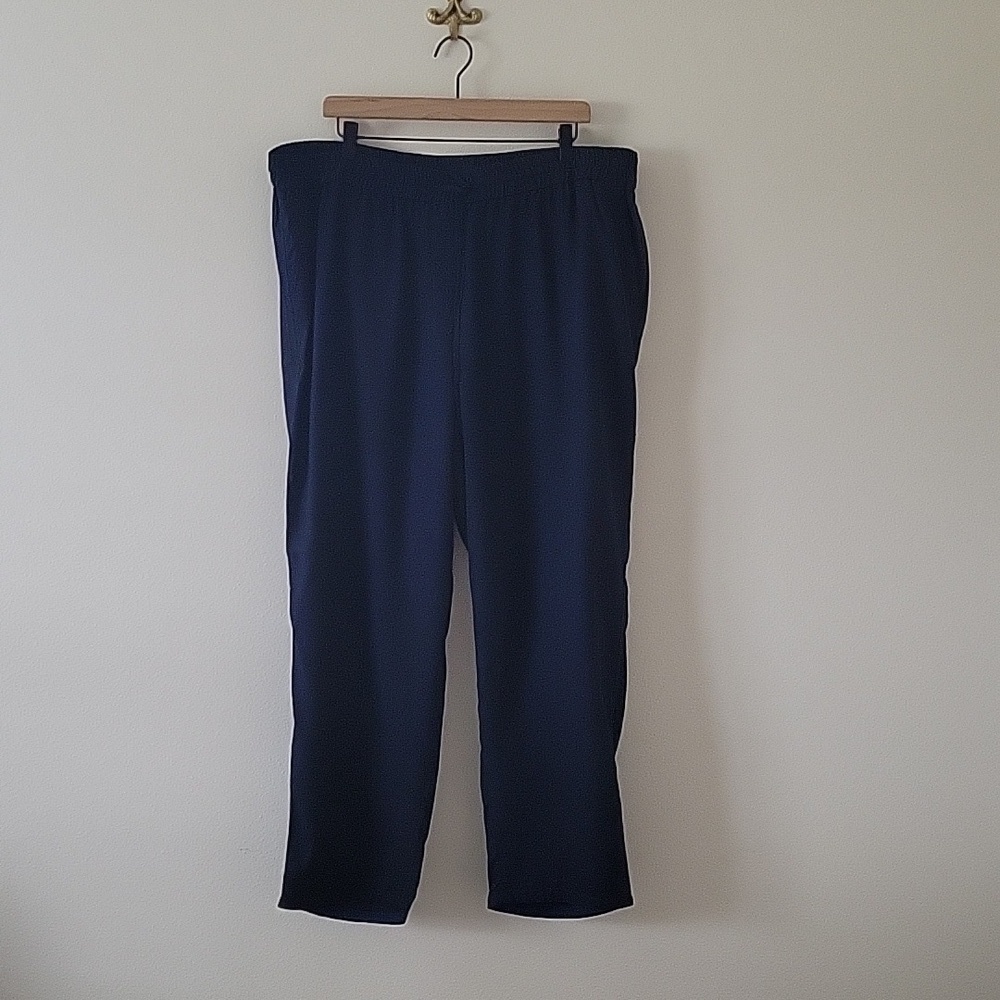 Talbots Navy Drawstring Tencel Crop Pants Size 22W *Altered*